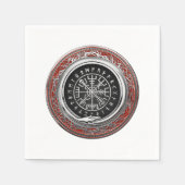 Serviette En Papier [100] Vegvisir - Viking Silver Magic Runic Compass (Devant)