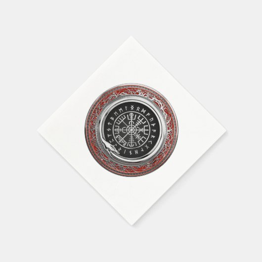 Serviette En Papier [100] Vegvisir - Viking Silver Magic Runic Compass (Coin)