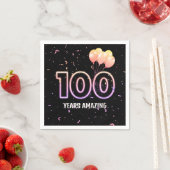 Serviette En Papier 100e anniversaire Balloons et Confetti (En situation)