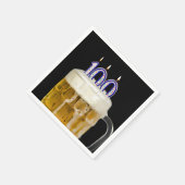 Serviette En Papier 100e anniversaire Bière sur noir (Coin)