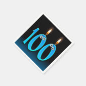 Serviette En Papier 100e Anniversaire Bougies avec boules d'yeux (Coin)
