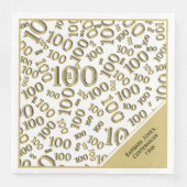 Serviette En Papier 100e anniversaire Centenarian Motif numéro or (Devant)