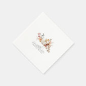 Serviette En Papier 100e anniversaire Citrouille blanc fleurs d'automn (Coin)