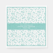 Serviette En Papier 100e anniversaire Cool Numéro Motif Turquoise/blan (Devant)