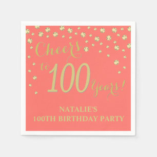 Serviette En Papier 100e anniversaire du Coral Party et du Diamant d'o
