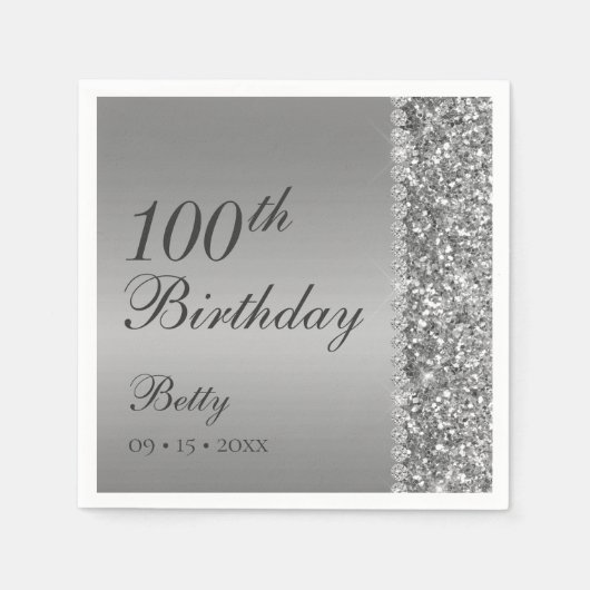 Serviette En Papier 100e anniversaire Elégant (Devant)