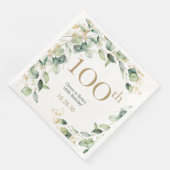 Serviette En Papier 100e anniversaire Eucalyptus (Coin)