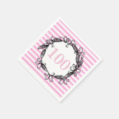 Serviette En Papier 100e anniversaire femme rose blanc noir Tourbillon (Coin)