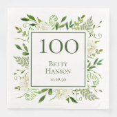 Serviette En Papier 100e anniversaire Hydrangeas blancs (Devant)