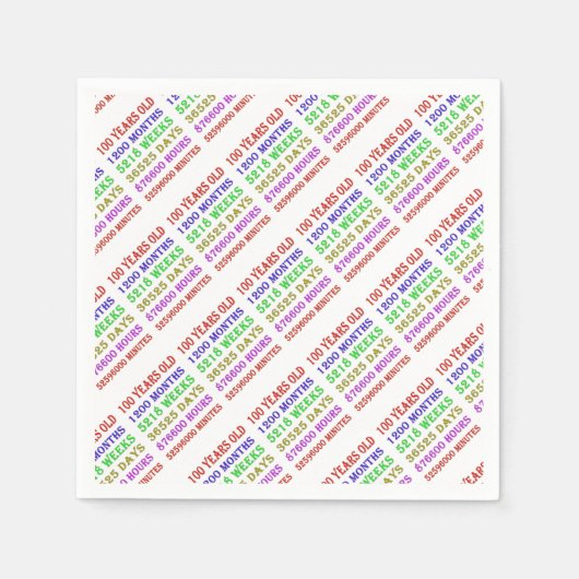 Serviette En Papier 100e anniversaire Jalons (Devant)