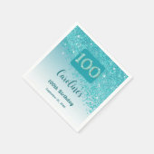 Serviette En Papier 100e anniversaire Jolie Parties scintillant bleue (Coin)