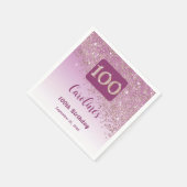 Serviette En Papier 100e anniversaire Jolie Parties scintillant Rose o (Coin)