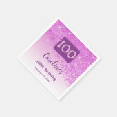 Serviette En Papier 100e anniversaire jolie Parties scintillant rose s (Coin)