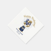 Serviette En Papier 100e anniversaire Marine Blue Balloon Cake (Coin)