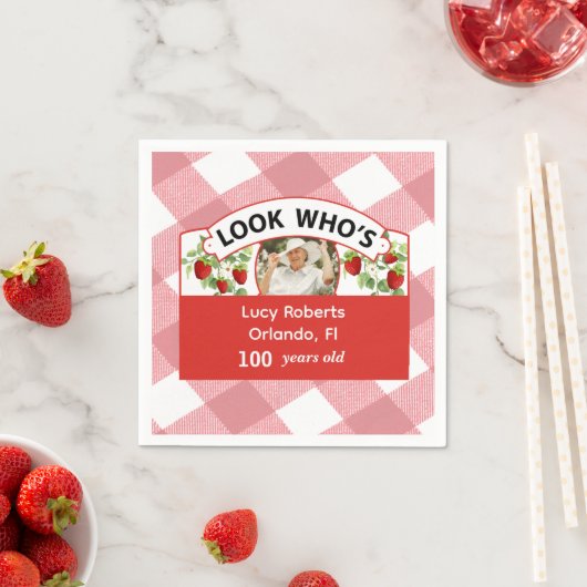 Serviette En Papier 100e anniversaire Napkin - personnalisable (En situation)