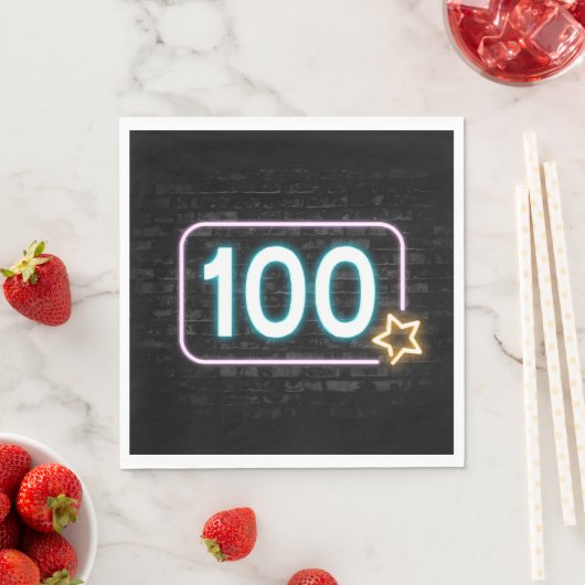 Serviette En Papier 100e anniversaire Neon Connexion Brick (En situation)