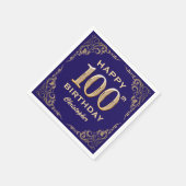 Serviette En Papier 100e anniversaire Parties scintillant bleu et or d (Coin)