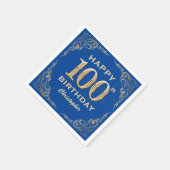 Serviette En Papier 100e anniversaire Parties scintillant bleue et or (Coin)