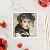 Serviette En Papier 100e anniversaire photo script femme (En situation)