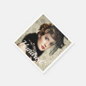 Serviette En Papier 100e anniversaire photo script femme (Coin)