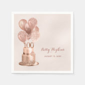 Serviette En Papier 100e anniversaire Rose Gold Cake (Devant)