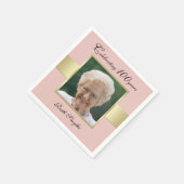 Serviette En Papier 100e anniversaire Rose Gold Photo Napkins (Coin)