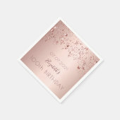 Serviette En Papier 100e anniversaire rose or étoiles gouttes rose (Coin)