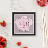 Serviette En Papier 100e anniversaire Rose papier serviettes (En situation)