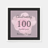 Serviette En Papier 100e anniversaire Rose papier serviettes (Devant)