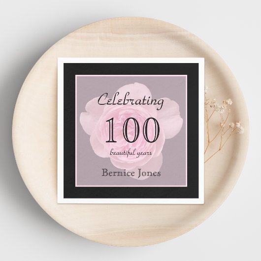 Serviette En Papier 100e anniversaire Rose papier serviettes