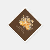 Serviette En Papier 100e anniversaire Rustic Boho Citrouille automne F (Coin)