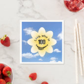 Serviette En Papier 100e anniversaire soleil et nuages d'été (En situation)