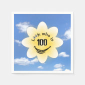 Serviette En Papier 100e anniversaire soleil et nuages d'été (Devant)