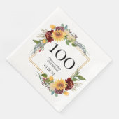 Serviette En Papier 100e anniversaire Tournesols (Coin)
