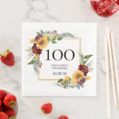 Serviette En Papier 100e anniversaire Tournesols (En situation)