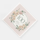 Serviette En Papier 100e anniversaire Tropical Floral (Coin)