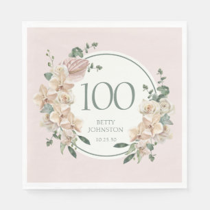 Serviette En Papier 100e anniversaire Tropical Floral