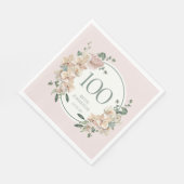 Serviette En Papier 100e anniversaire Tropical Floral (Coin)
