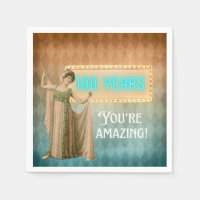 100e anniversaire Vintage chanteur Papier Party Na