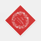 Serviette En Papier 100e Anniversaire Wonderland Snowflake Rouge (Coin)