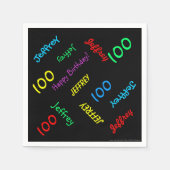 Serviette En Papier 100e fête d'anniversaire Noms répétitifs Papier no (Devant)