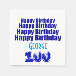 Serviette En Papier 100e fête d'anniversaire Papier personnalisé ser