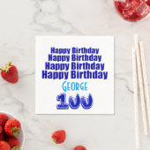 Serviette En Papier 100e fête d'anniversaire Papier personnalisé servi (En situation)