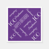 Serviette En Papier 100e fête d'anniversaire Purple récidive Papier de (Devant)