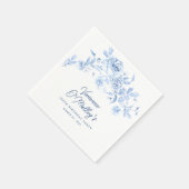 Serviette En Papier 100e fête d'anniversaire Rose bleu Floral Custom (Coin)