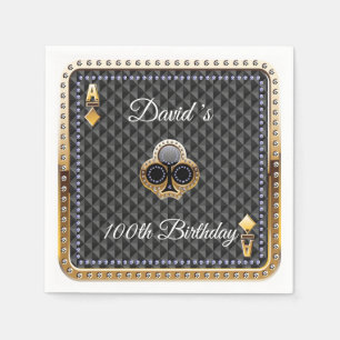 Serviette En Papier 100e Poker carte de jeu Casino Anniversaire servie
