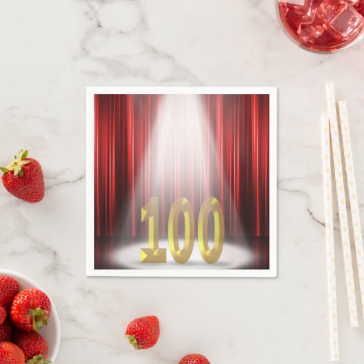 Serviette En Papier 100ème anniversaire sous les projecteurs sur scène (En situation)