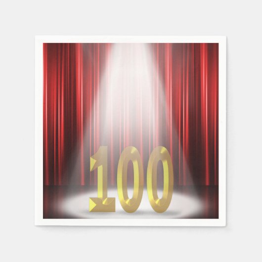 Serviette En Papier 100ème anniversaire sous les projecteurs sur scène (Devant)