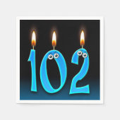 Serviette En Papier 102e anniversaire bougie avec globes oculaires (Devant)