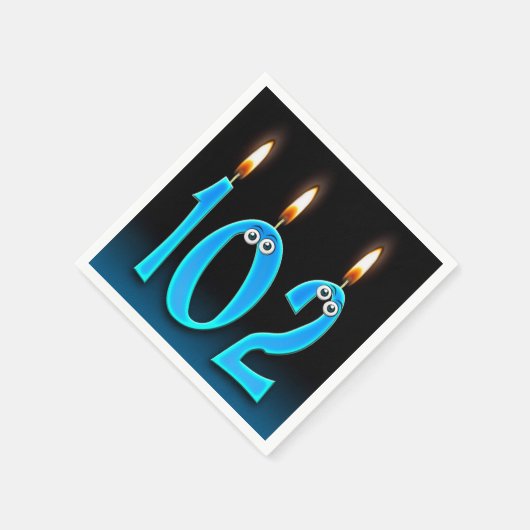 Serviette En Papier 102e anniversaire bougie avec globes oculaires (Coin)